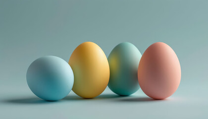 Gradient Background Easter Egg Composition Minimal