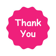 thank you text for label sticker packaging icon vector