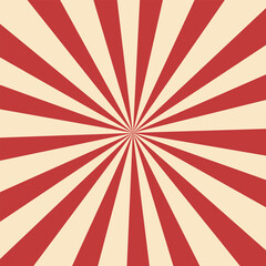 Vector illustration of red and cream sunburst pattern background template