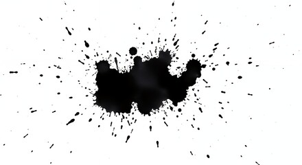 Fototapeta premium Black ink blot spatter