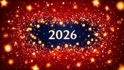 Red background with a star and the number 2026