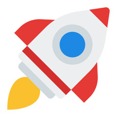 Launch icon. Startup symbol. Business presentation and project beginning collection. Flat Icon