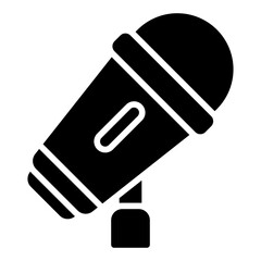 Microphone icon. Speech symbol. Business presentation and public speaking collection. Glyph Icon