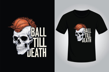 Basketball T Shirt Design with skull