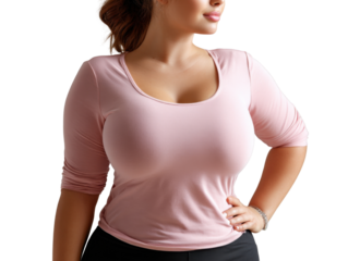 young woman in white t shirt