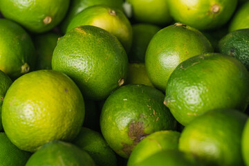 limes selling at the dry market or fresh market fruit stall