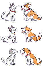 Minimalist Dog and Cat Icon Illustration – Simple Vector Design