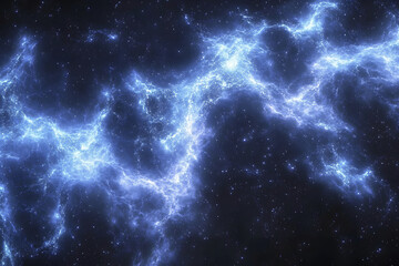 Fototapeta premium Celestial Radiance: A Cosmic Dance of Blue Nebulae and Distant S