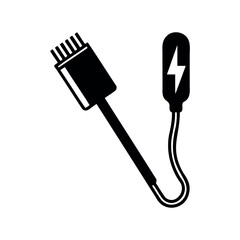 Vector illustration of a power source with a connector and lightning bolt