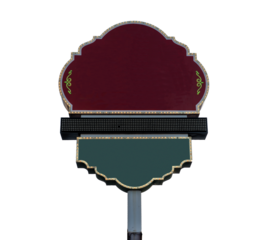 Red & Green Neon Light vintage sign on transparent PNG with copy space