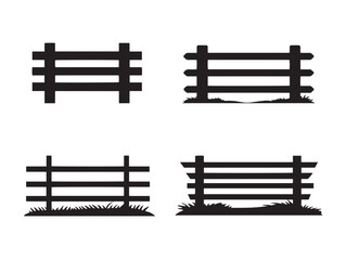 Minimal Fence Icon Collection in Clean Silhouette Vector Format