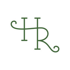 Elegant HR Monogram A Stylish Emblem for Branding and Personal Identity &ndash; Artistic and Sophisticated Design