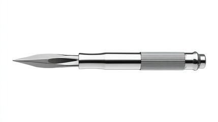 Sleek metal object resembling a pen with a sharp, spear-like point