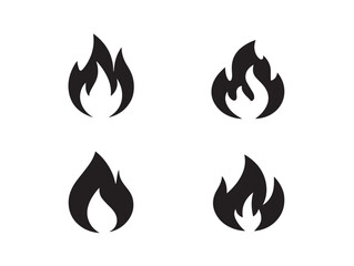 Blazing Fire Graphic in Smooth Silhouette Vector Illustration