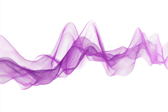 Abstract purple music wave form shape transparent PNG isolated white background. Electronic rhythm frequency