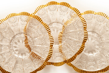 crystal glass plate with gilded edges