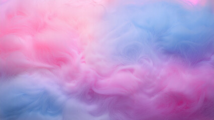 Soft pastel cotton candy texture in pink blue fluffy dreamy background