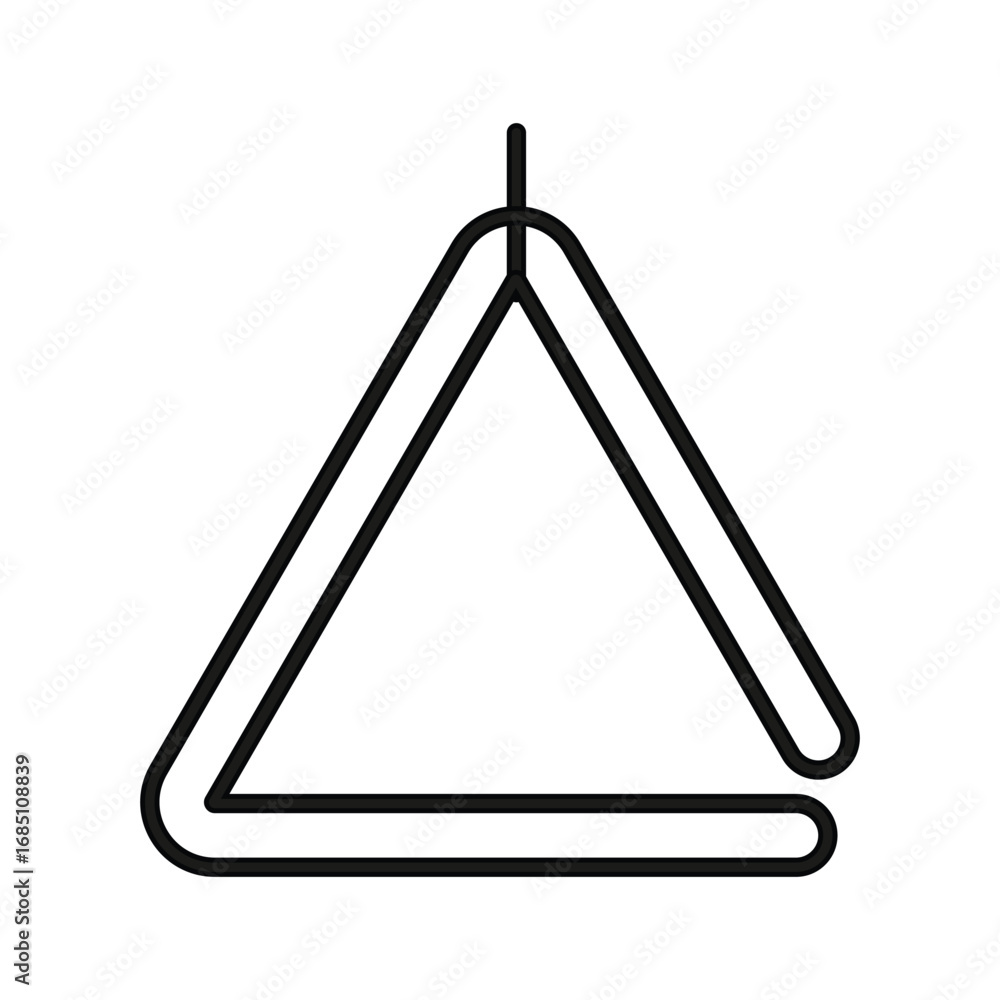 Aufkleber a blackoutlined triangle rounded at the bottom with a short straight line extending from its top. ed