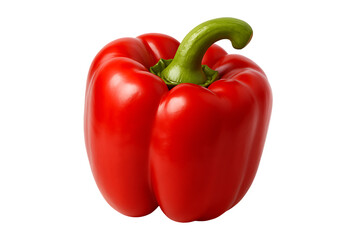 Fresh Red Bell Pepper Isolated on Transparent Background