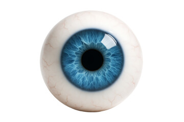 Human Eyeball with Blue Iris Isolated on Transparent Background