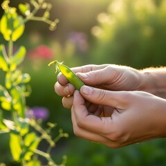 Fototapeta premium Growing Fresh Peas in Your Home Garden for Delicious Harvests