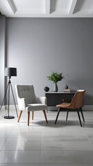 Modern Minimalist Living Room Interior Design.