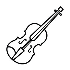 Obraz premium A line art depiction of a violin with its distinct body shape neck and tuning pegs. Editable stroke. Vector illustration