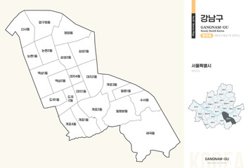 서울특별시 강남구 행정동 윤곽선 지도