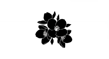 Black and white flower silhouette design