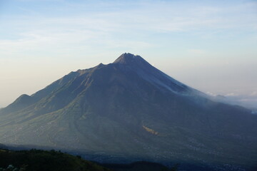 Fototapeta premium Mount Merapi is an active volcano in Yogyakarta, indonesia