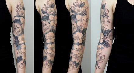 Floral sleeve tattoo design