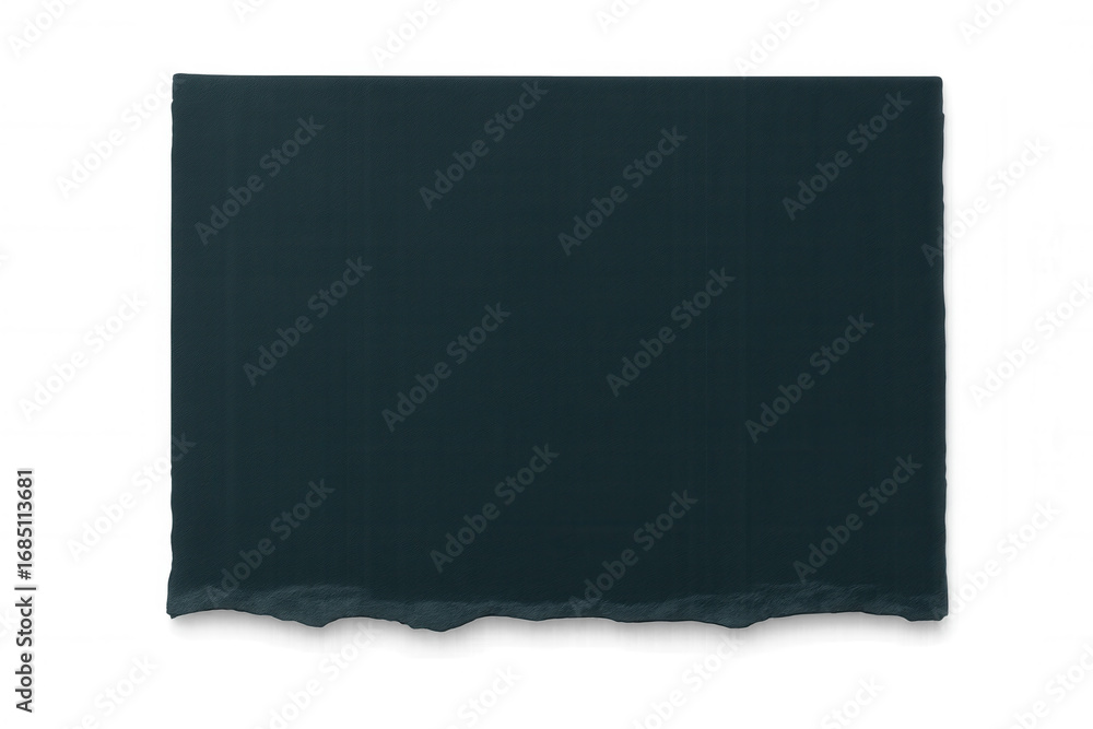 Poster torn dark green construction paper fragment with ragged edges, presenting textured graphic design el
