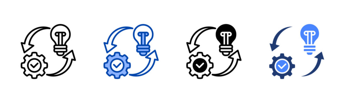 Implementation icon set multiple style collection