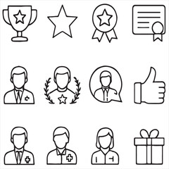 Employee appreciation line icon set vactor