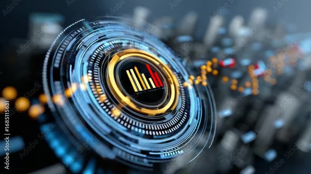 Poster dynamic data visualization: a mesmerizing display of technological innovation.