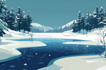 Graphic layouts showcasing winter landscapes inspired by icy realms and enchanted forests