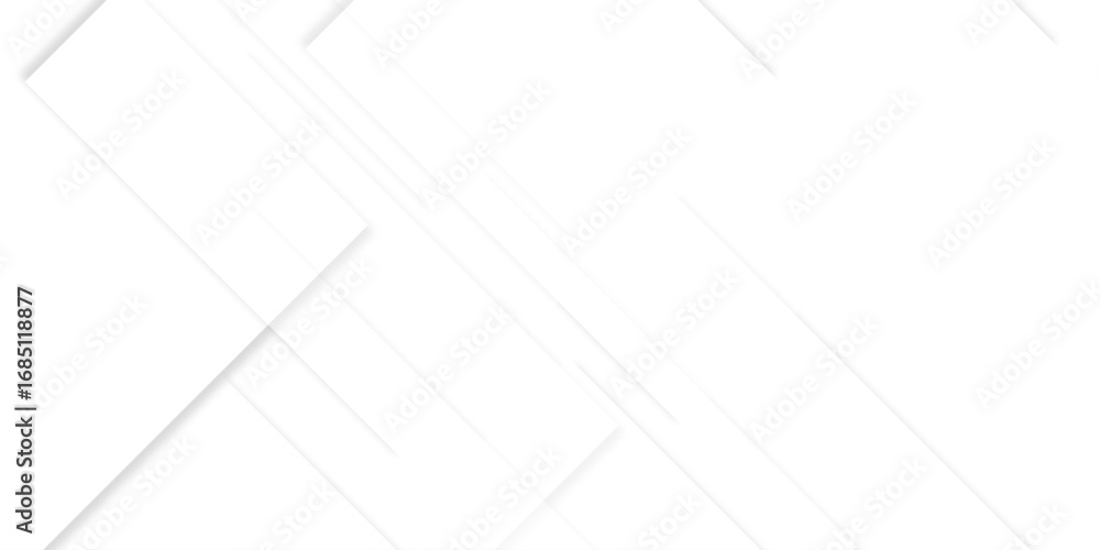 Poster abstract white background design with layers of textured white transparent material in triangle and 
