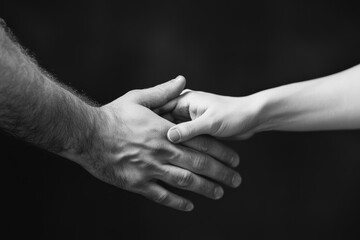 Fototapeta premium Man gently touching his pregnant wife's belly in a moment of love and anticipation