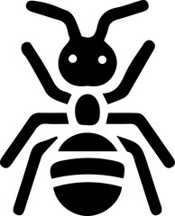 Ant Icon – Black Insect Silhouette Vector Illustration