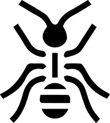 Ant Icon &ndash; Black Insect Silhouette Vector Illustration