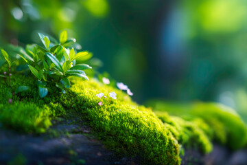 A rustic and natural still life of a mosscovered fallen log