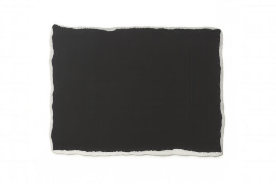 Torn black paper piece with transparent background, creating a ripped effect, ideal for adding a textured and grunge element to designs