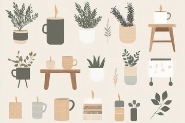 Minimal Scandinavian Hygge Icons