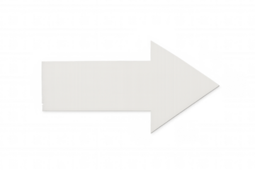 Simple white arrow pointing to the right on a transparent background, ideal for indicating direction or progress