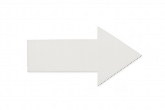 Simple white arrow pointing to the right on a transparent background, ideal for indicating direction or progress