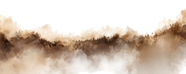 Abstract landscape of undulating, tan-brown, textured clouds