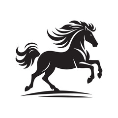 horse running vector silhouette clip art  logo design illustration 