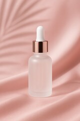  Frosted dropper bottle on white silk fabric