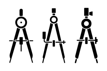 silhouette of drawing tool compasses 