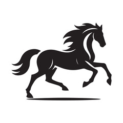 horse running vector silhouette clip art  logo design illustration 